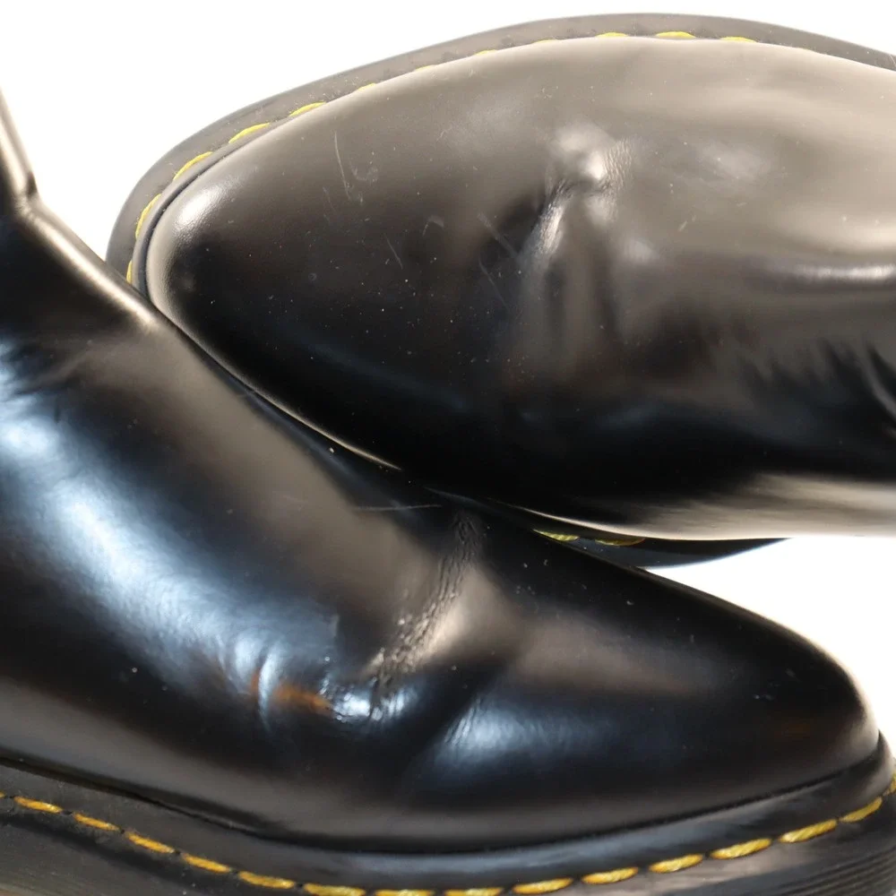 Dr. Martens Flora Chelsea Boots‎ Women Size 8 Black Polished Leather Almond Toe